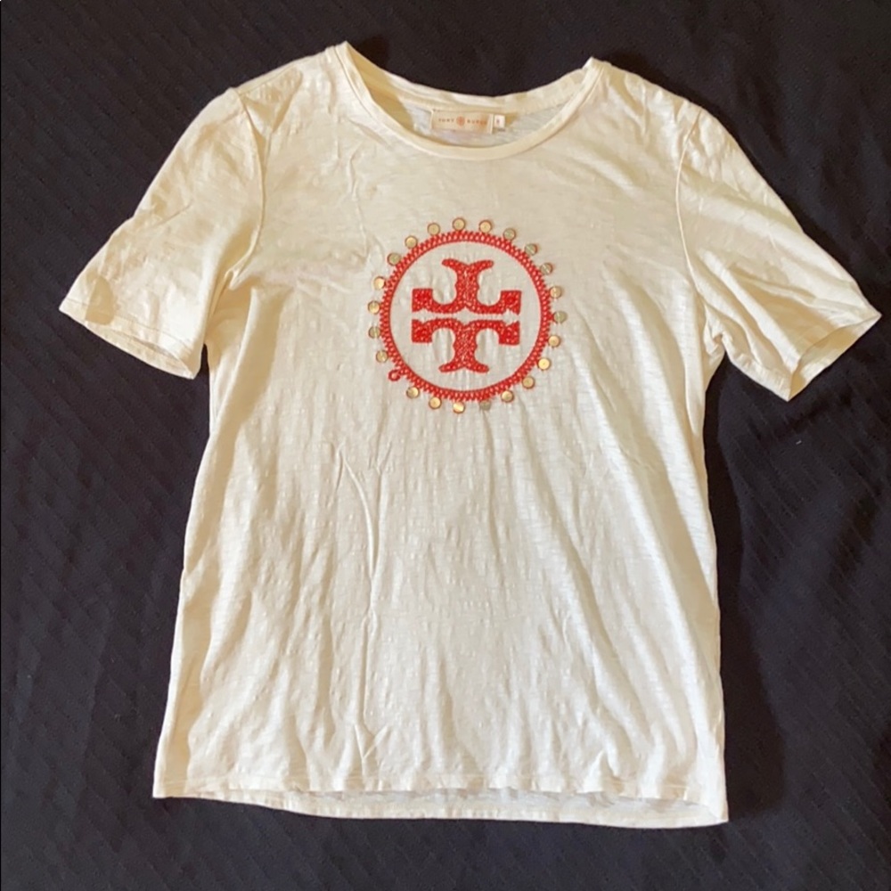 Tory Burch sequin logo T-Shirt, M